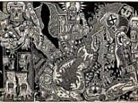 Tim Wengertsman Total Liver Annihilation  Artist: Tim Wengertsman - Title: "Total Liver Anihilation" - size: 24x38 - medium: wood block print.